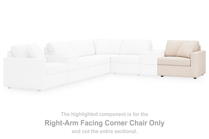 Ashley Furniture Modmax sectional with built-in audio consoles and storage, featuring a modern, balanced design and plush cushions.