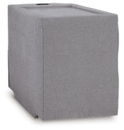 Ashley Furniture Modmax sectional with built-in audio and storage consoles, featuring plush cushions and modern design.