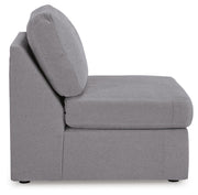 Ashley Furniture Modmax sectional with built-in audio and storage consoles, featuring a modern balanced design and plush upholstery.
