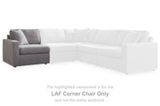 Ashley Furniture Modmax balanced sectional with built-in audio and storage consoles, featuring plush cushions and modern design.
