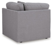 Ashley Furniture Modmax sectional with built-in audio and storage consoles, featuring a modern design and plush seating.