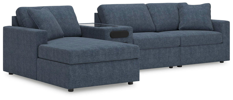 Ashley Furniture Modmax sectional with chaise, featuring plush upholstery and modern design, shown in a stylish living room setting.