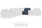 Ashley Furniture Modmax sectional with built-in audio and storage consoles, featuring modern design and plush seating.