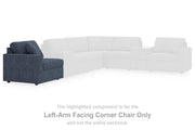Modmax balanced sectional sofa by Ashley Furniture with built-in audio and storage consoles, featuring plush cushions and modern design.