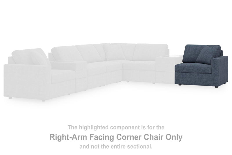 Ashley Furniture Modmax sectional sofa with built-in audio and storage consoles, featuring modern design and plush seating.