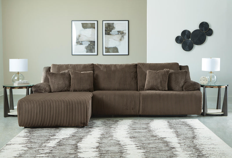 Ashley Furniture Top Tier sectional sofa chaise with plush upholstery and modern design, viewed from the closed position.