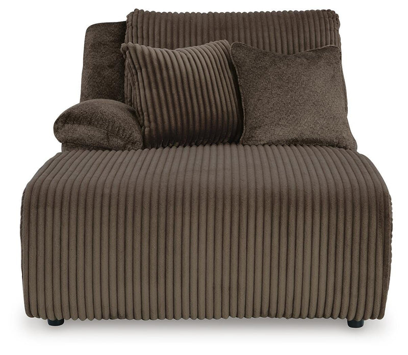 Ashley Furniture Top Tier reclining sectional with chaise, featuring plush cushions and modern design, viewed head-on from the image.