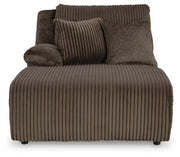 Ashley Furniture Top Tier sectional sofa chaise with plush cushions and sleek design, shown from a front head-on view.