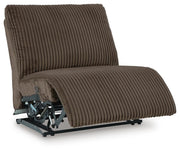 Ashley Furniture Top Tier sofa chaise sectional showing the open chaise with plush cushions and neutral fabric upholstery.