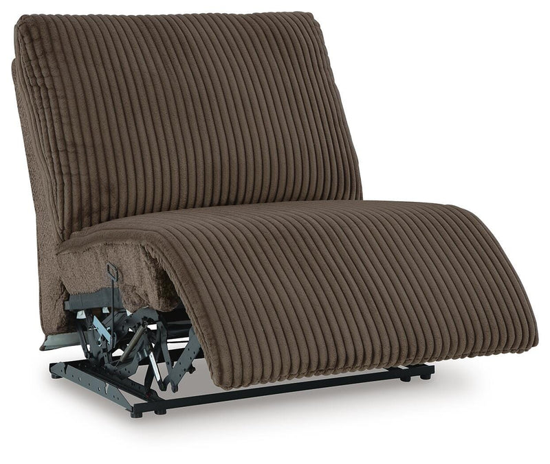 Ashley Furniture Top Tier sofa chaise sectional showing the open chaise with plush cushions and neutral fabric upholstery.