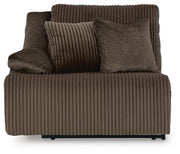 Ashley Furniture Top Tier sofa chaise sectional with plush cushions and modern design, shown in a head-on view.