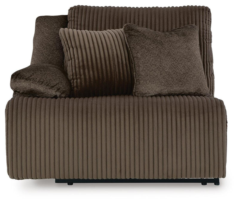 Ashley Furniture Top Tier sofa chaise sectional with plush cushions and modern design, shown in a head-on view.