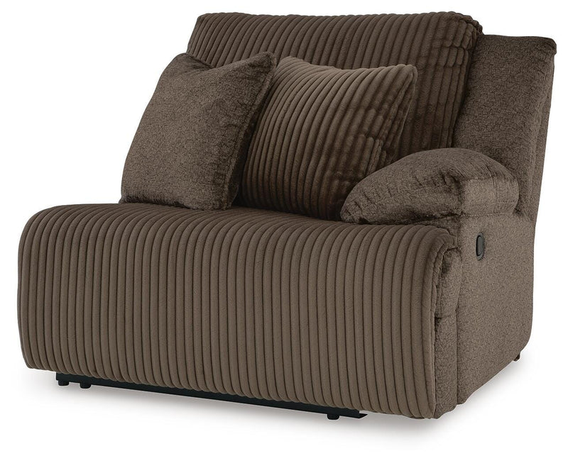 Ashley Furniture Top Tier sofa chaise sectional in a stylish fabric, shown from an angled view with a closed chaise.