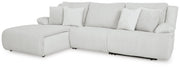Ashley Furniture Top Tier sectional sofa chofa with chaise, featuring plush cushions and modern design, shown from an angled side view.
