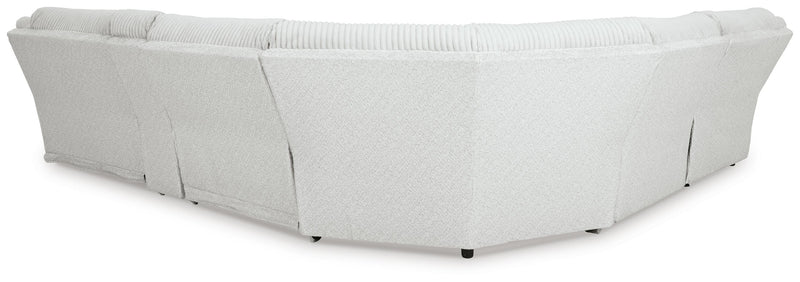 Ashley Furniture Top Tier reclining sectional with chaise, featuring plush cushions and a comfortable backrest, shown from the back.
