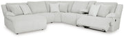 Ashley Furniture Top Tier reclining sectional with chaise, featuring plush cushions and a modern design, shown with open chaise lounge.