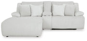 Ashley Furniture Top Tier reclining sectional sofa with chaise, shown in a head-on view highlighting plush cushions and reclining features.