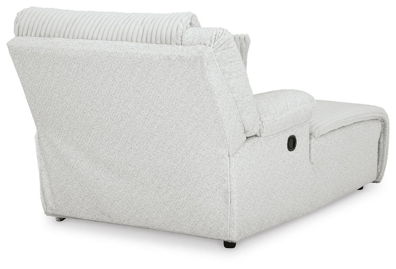 Ashley Furniture Top Tier reclining sectional with chaise, showing plush fabric, multiple reclining seats, and a spacious chaise lounge.