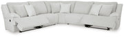 Ashley Furniture Top Tier reclining sectional with plush fabric, featuring multiple seats, chaise lounge, and reclining features.