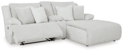 Ashley Furniture Top Tier reclining sectional sofa with chaise, featuring plush cushions and a modern design, shown from an open angle.