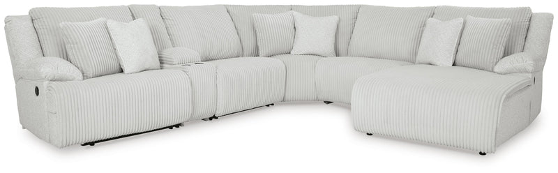 Ashley Furniture Top Tier reclining sectional with chaise, featuring plush cushions and modern design, shown in a stylish living room setting.