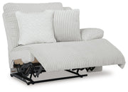 Ashley Furniture Top Tier reclining sectional with chaise, shown from an angled open view, featuring plush cushions and modern design.
