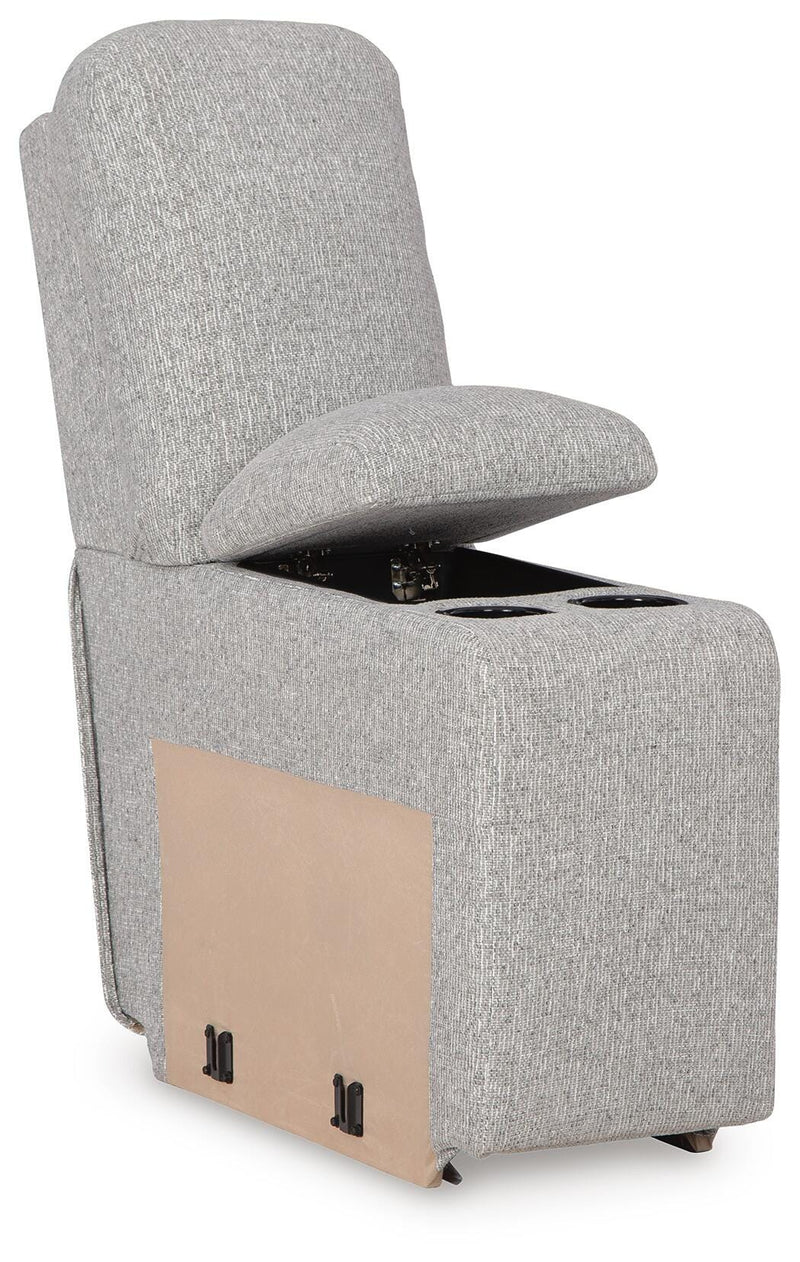 Ashley Furniture Acklen Place sectional sofa viewed from an angle, showcasing its spacious seating and modern design.