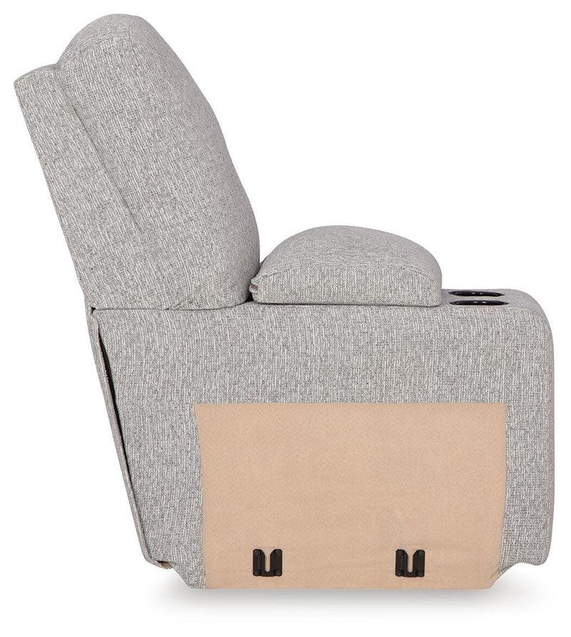 Ashley Furniture Acklen Place sectional sofa with plush cushions and fabric upholstery, shown from a side angle.