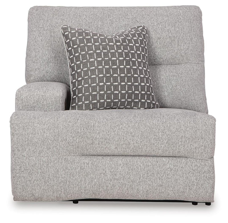 Ashley Furniture Acklen Place Sectional with plush fabric, showing the corner and detailed cushions in a modern living room setting.