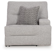 Ashley Furniture Acklen Place sectional with plush cushions, neutral fabric, and modern design, shown from a front head-on view.