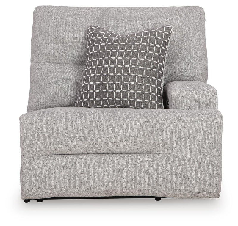 Ashley Furniture Acklen Place sectional with plush cushions, neutral fabric, and modern design, shown from a front head-on view.