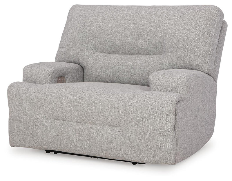 Ashley Furniture Acklen Place oversized power recliner in a closed position, featuring plush upholstery and a stylish design.