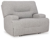 Ashley Furniture Acklen Place oversized power recliner with plush upholstery, shown in a closed position from an angled view.