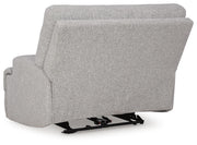 Ashley Furniture Acklen Place oversized power recliner with plush upholstery and reclining mechanism, viewed from the back.