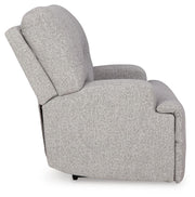 Ashley Furniture Acklen Place oversized power recliner with plush upholstery and side controls, shown from a side view.
