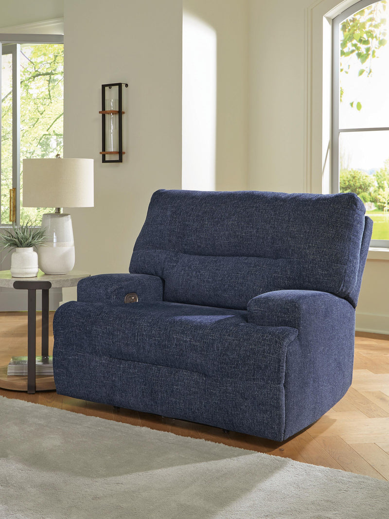 Ashley Furniture Acklen Place oversized power recliner in a closed position, featuring plush upholstery and modern design.