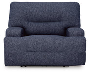 Ashley Furniture Acklen Place oversized power recliner with plush upholstery and a head-on view, showcasing its comfortable design.