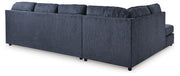 Ashley Furniture Albar Place sectional sofa with plush cushions and modern design, shown from the back view.