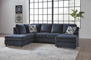 Ashley Furniture Albar Place Sectional in neutral fabric with plush cushions and wide armrests, perfect for modern living rooms.