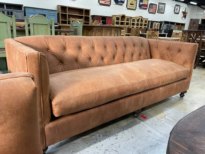 Leather Tufted Sofa Model 7771L10 by Mayo Furniture