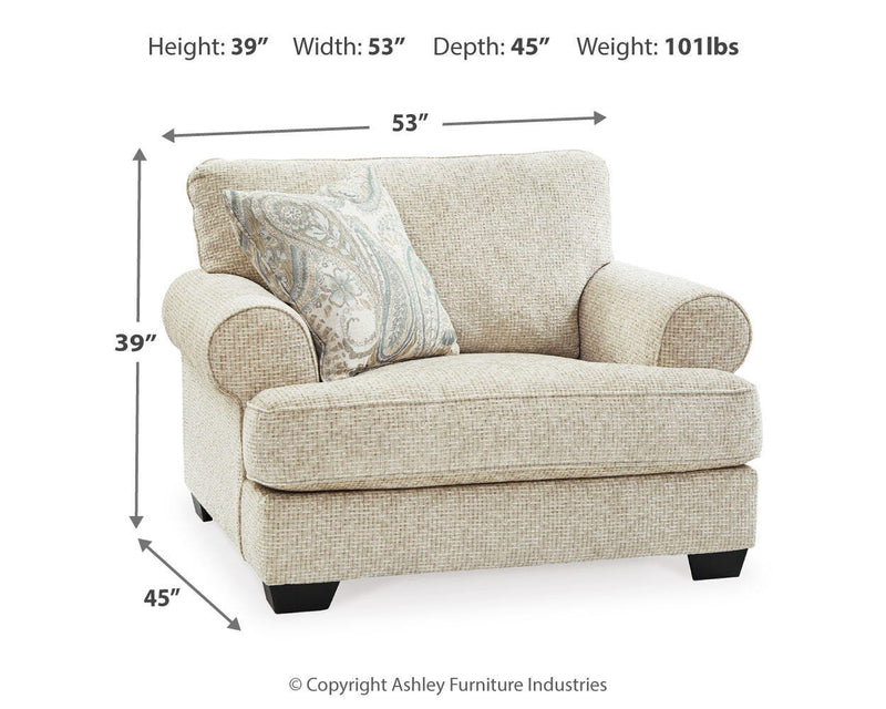 Ashley Furniture Monaghan oversized chair and ottoman set for living room, featuring plush upholstery and contemporary design.