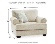 Ashley Furniture Monaghan oversized chair with plush fabric, wide armrests, and a cozy, inviting design for living room comfort.