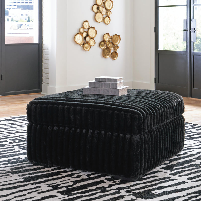 Ashley Furniture Midnight-Madness oversized accent ottoman with plush fabric and stylish design, perfect for living room decor.