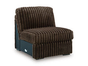 Ashley Furniture Midnight-Madness sectional sofa shown from an angled view, featuring plush cushions and modern design.