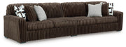 Ashley Furniture Midnight-Madness Sectional with dark upholstery and modern design, shown from an angled view.