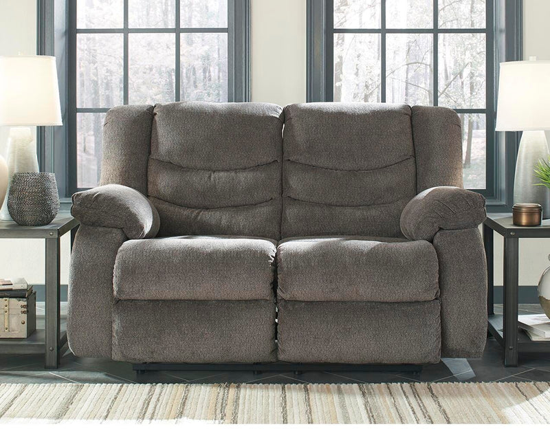 Ashley Furniture Tulen Living Room Set featuring a sofa, loveseat, and coffee table in a modern design.