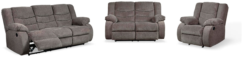 Ashley Furniture Tulen living room set featuring a sofa and loveseat with plush cushions and modern design in a cozy living space.