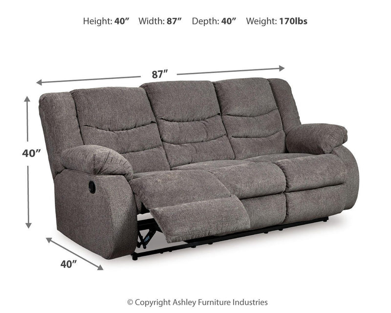 Ashley Furniture Tulen living room set with plush sofa and matching armchair in a modern design
