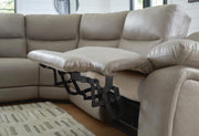 Ashley Furniture Narwhal Place reclining sectional sofa with storage console, featuring plush cushions and modern design.