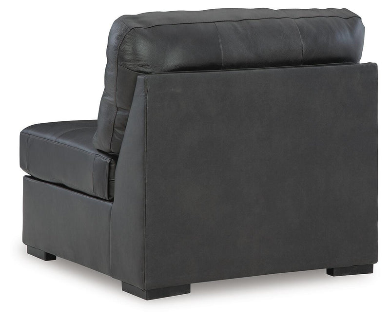 Ashley Furniture Brindley sectional sofa with plush cushions and modern design, shown from the back in this image.